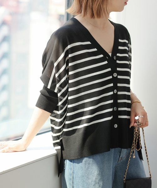 JOURNAL STANDARD relume(ジャーナルスタンダード レリューム)の「《一部WEB限定追加 / 新色》シアードルマンカーディガン(カーディガン/ボレロ・レディース・ブルー/チャコールグレー/ブラック系その他/ブラック/オレンジ・FREE)」の2枚目の写真