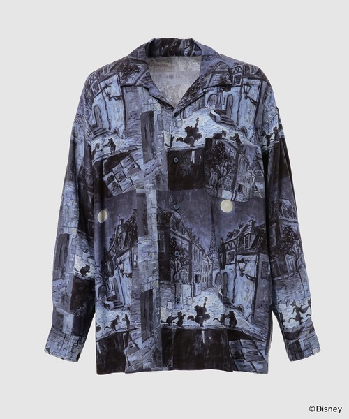 PORTER CLASSIC(ポータークラシック)の「DISNEY / PC ALOHA COLLECTION ALOHA LONG SHIRT / THE ARISTOCATS(シャツ/ブラウス・メンズ・ブルー/ネイビー/ブラック・3)」の2枚目の写真