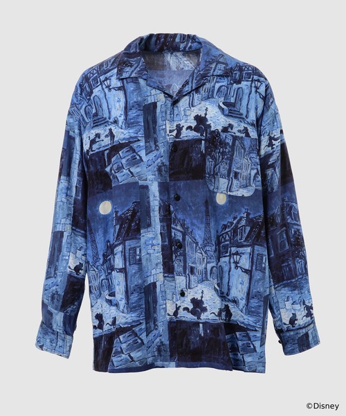 PORTER CLASSIC(ポータークラシック)の「DISNEY / PC ALOHA COLLECTION ALOHA LONG SHIRT / THE ARISTOCATS(シャツ/ブラウス・メンズ・ブルー/ネイビー/ブラック・3)」の3枚目の写真