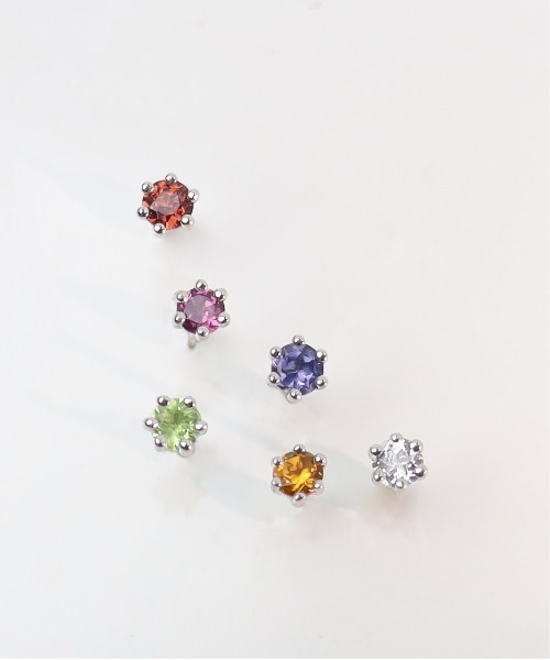 KU-CROISSANT(クークロワッサン)の「シルバー925 天然石ピアス(ピアス(両耳用)・レディース・ホワイト/レッド/ピンク/オレンジ/ライトグリーン/ブルーパープル・ONE SIZE)」の3枚目の写真