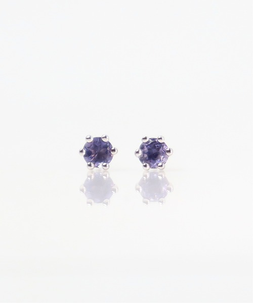 KU-CROISSANT(クークロワッサン)の「シルバー925 天然石ピアス(ピアス(両耳用)・レディース・ホワイト/レッド/ピンク/オレンジ/ライトグリーン/ブルーパープル・ONE SIZE)」の12枚目の写真