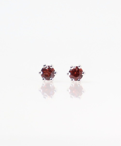 KU-CROISSANT(クークロワッサン)の「シルバー925 天然石ピアス(ピアス(両耳用)・レディース・ホワイト/レッド/ピンク/オレンジ/ライトグリーン/ブルーパープル・ONE SIZE)」の10枚目の写真