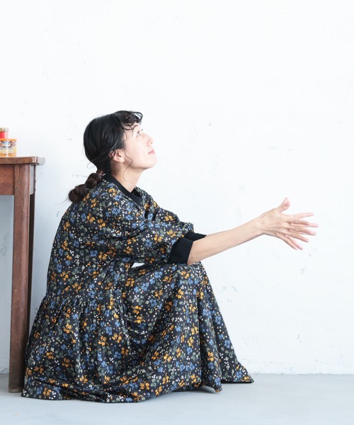 soulberry（ソウルベリー）の「私の野に咲くワンピース（シャツワンピース・レディース・ブラック・LL/L/M/4L/3L）」の7枚目の写真