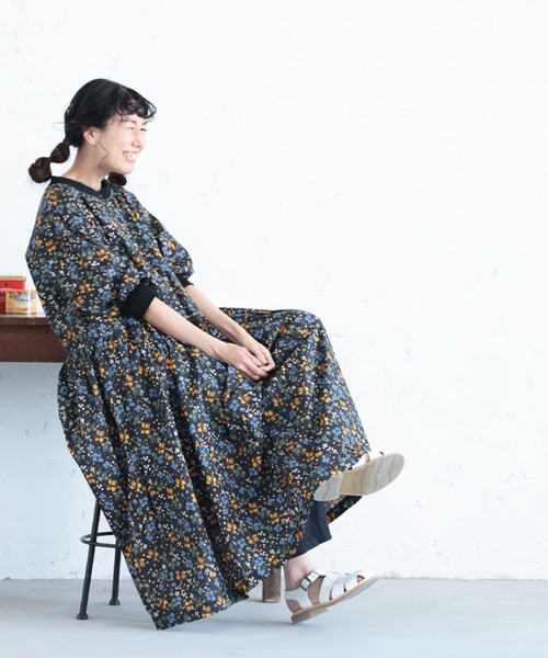 soulberry（ソウルベリー）の「私の野に咲くワンピース（シャツワンピース・レディース・ブラック・LL/L/M/4L/3L）」の12枚目の写真