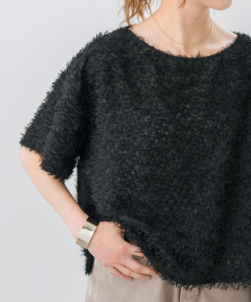 Spick & Span（スピックアンドスパン）の「《追加》フェザーライクTブラウス（シャツ/ブラウス・レディース・ブラック/アイボリー・FREE）」の11枚目の写真