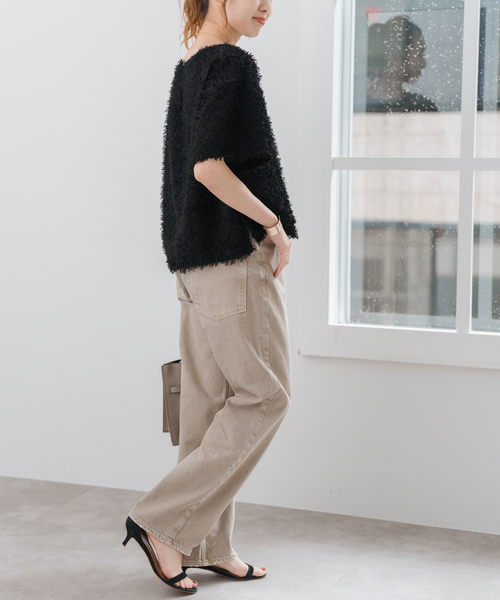 Spick & Span（スピックアンドスパン）の「《追加》フェザーライクTブラウス（シャツ/ブラウス・レディース・ブラック/アイボリー・FREE）」の12枚目の写真