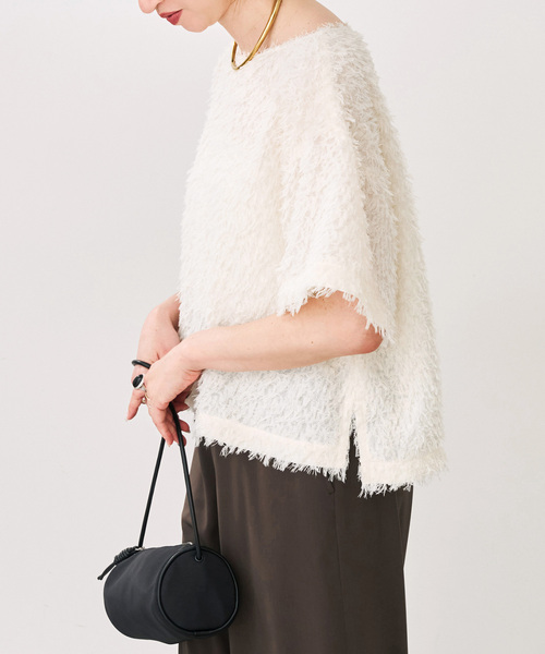 Spick & Span（スピックアンドスパン）の「《追加》フェザーライクTブラウス（シャツ/ブラウス・レディース・ブラック/アイボリー・FREE）」の18枚目の写真