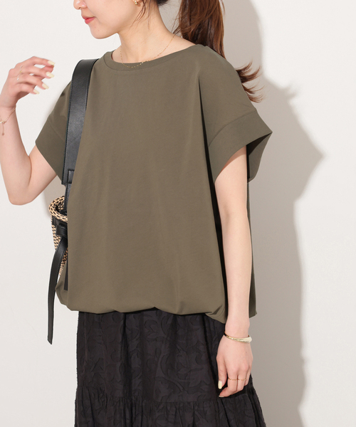 JOURNAL STANDARD relume(ジャーナルスタンダード レリューム)の「《WEB限定追加》コットンドロップショルダー ドロストT(Tシャツ/カットソー・レディース・ホワイト/ブラック/ブラウン・FREE)」の3枚目の写真