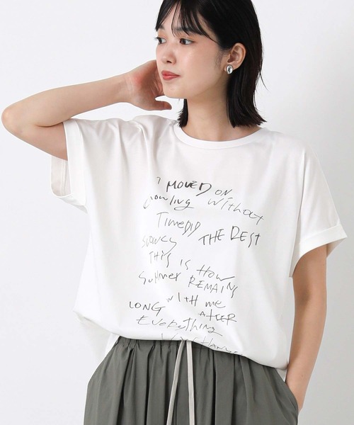 Gready Brilliant(グレディブリリアン)の「ドローイングロゴフレンチ(Tシャツ/カットソー・レディース・オフホワイト/イエロー・38)」の10枚目の写真