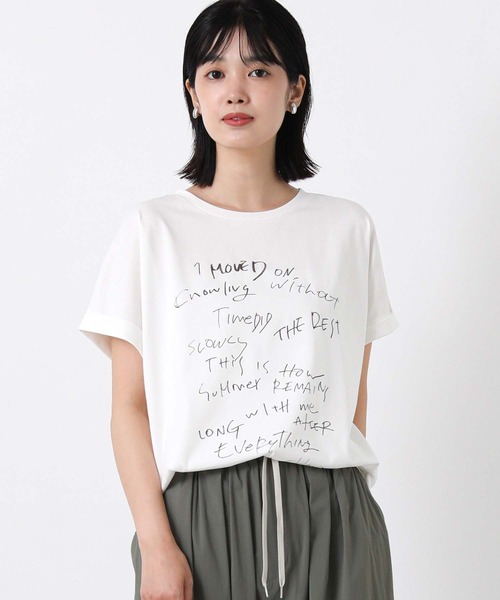 Gready Brilliant(グレディブリリアン)の「ドローイングロゴフレンチ(Tシャツ/カットソー・レディース・オフホワイト/イエロー・38)」の13枚目の写真
