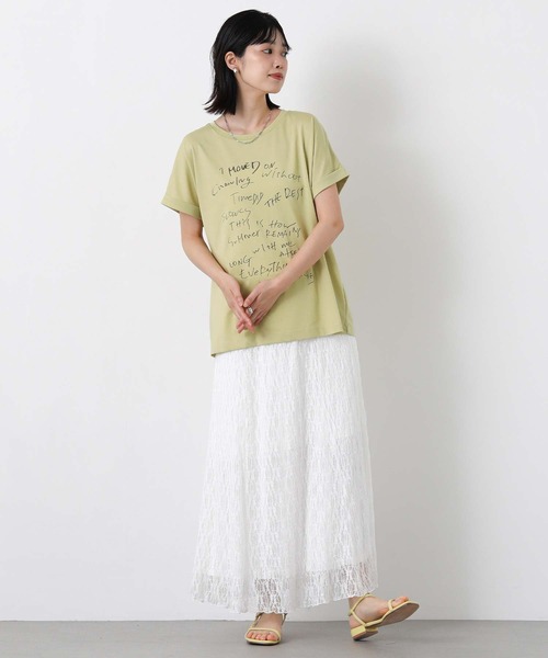 Gready Brilliant(グレディブリリアン)の「ドローイングロゴフレンチ(Tシャツ/カットソー・レディース・オフホワイト/イエロー・38)」の14枚目の写真