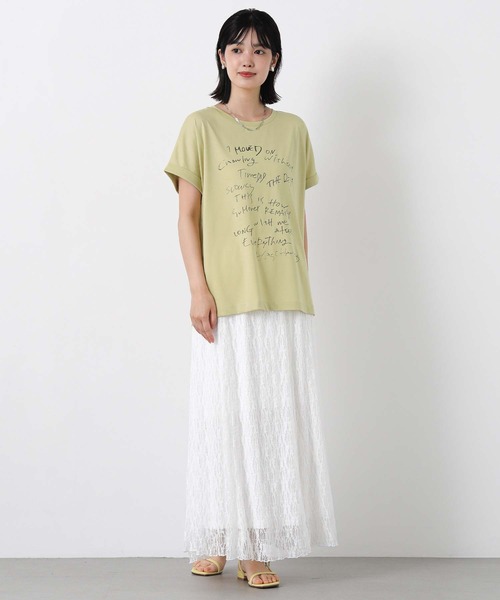 Gready Brilliant(グレディブリリアン)の「ドローイングロゴフレンチ(Tシャツ/カットソー・レディース・オフホワイト/イエロー・38)」の17枚目の写真
