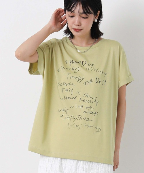 Gready Brilliant(グレディブリリアン)の「ドローイングロゴフレンチ(Tシャツ/カットソー・レディース・オフホワイト/イエロー・38)」の18枚目の写真