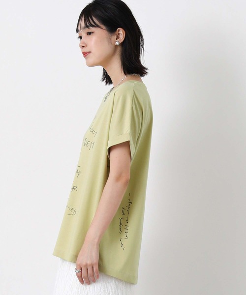 Gready Brilliant(グレディブリリアン)の「ドローイングロゴフレンチ(Tシャツ/カットソー・レディース・オフホワイト/イエロー・38)」の19枚目の写真