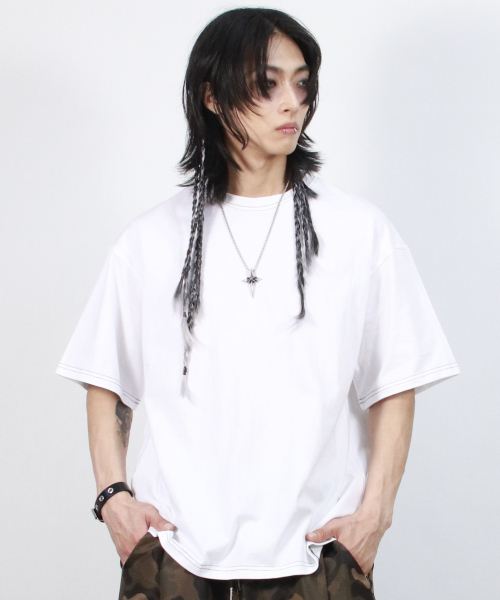 DEMARC(ドゥマーク)の「M OUTSTITCH BOXY SHORT SLEEVE TEE - White(Tシャツ/カットソー・メンズ・その他・MEDIUM/LARGE)」の1枚目の写真