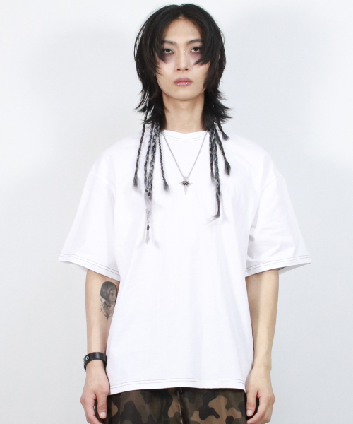 DEMARC(ドゥマーク)の「M OUTSTITCH BOXY SHORT SLEEVE TEE - White(Tシャツ/カットソー・メンズ・その他・MEDIUM/LARGE)」の2枚目の写真