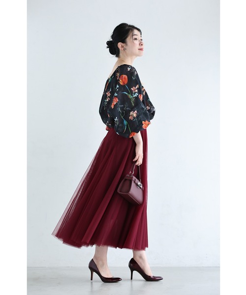 cawaii(カワイイ)の「(黒)開き始めたチューリップのシアーブラウストップス(シャツ/ブラウス・レディース・ブラック・FREE)」の8枚目の写真