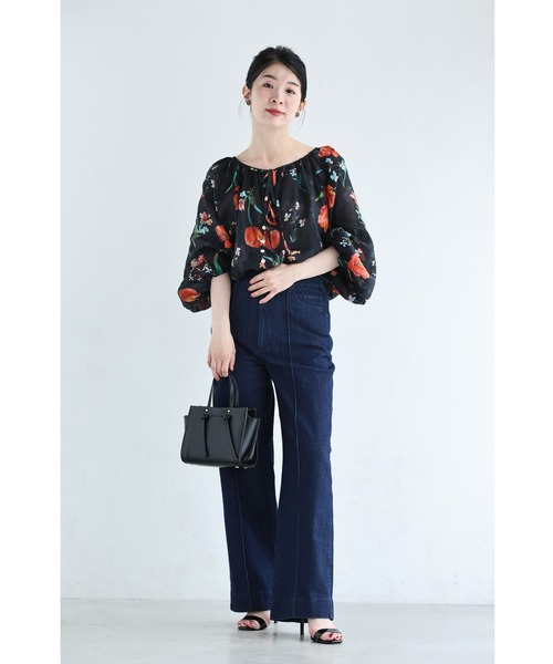 cawaii(カワイイ)の「(黒)開き始めたチューリップのシアーブラウストップス(シャツ/ブラウス・レディース・ブラック・FREE)」の10枚目の写真