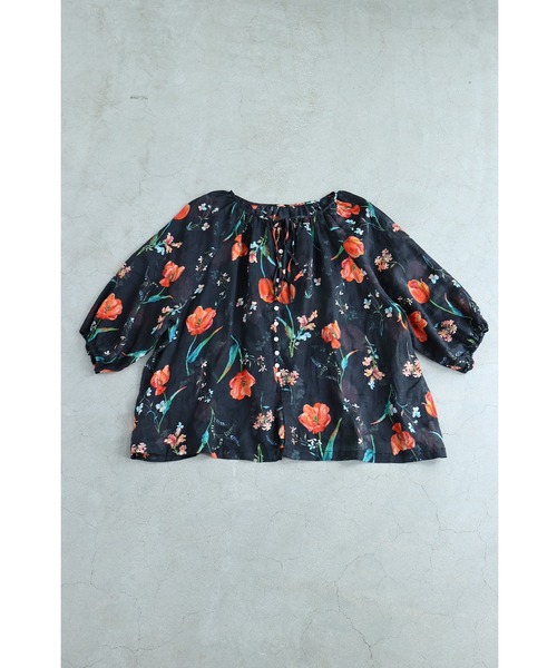 cawaii(カワイイ)の「(黒)開き始めたチューリップのシアーブラウストップス(シャツ/ブラウス・レディース・ブラック・FREE)」の15枚目の写真