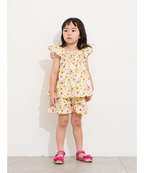Samansa Mos2 Lagom(サマンサモスモスラーゴム)の「☆花柄ショートパンツ(セットアップ可)(その他パンツ・キッズ・オフホワイト/ネイビー・100/110/120/95/130)」の4枚目の写真