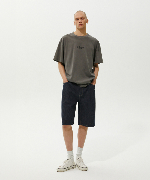 PLAC（プラック）の「リネンブレンドハーフデニムパンツダークインディゴ（その他パンツ・メンズ・その他・30/32/34/36）」の2枚目の写真