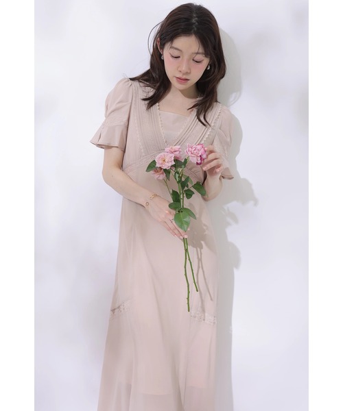 Rirandture（リランドチュール）の「ピンタックレースシフォンワンピース（ワンピース・レディース・ピンク・100/1/2）」の5枚目の写真