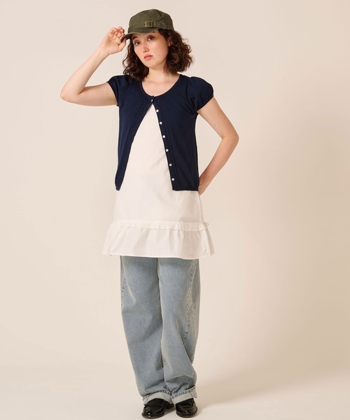 TINA：JOJUN（ティーナジョジュン）の「ルーズフィット カーブ デニムパンツ TINA：JOJUN（その他パンツ・レディース・サックスブルー/インディゴブルー・S/M）」の8枚目の写真
