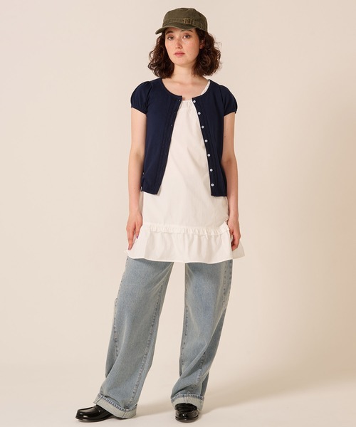 TINA：JOJUN（ティーナジョジュン）の「ルーズフィット カーブ デニムパンツ TINA：JOJUN（その他パンツ・レディース・サックスブルー/インディゴブルー・S/M）」の9枚目の写真