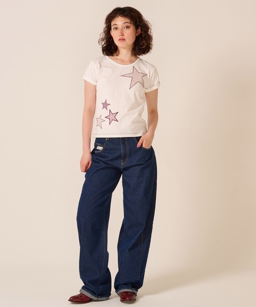 TINA：JOJUN（ティーナジョジュン）の「ルーズフィット カーブ デニムパンツ TINA：JOJUN（その他パンツ・レディース・サックスブルー/インディゴブルー・S/M）」の10枚目の写真