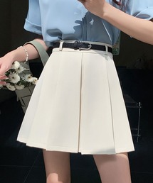上品シルエット◎ベルト付きプリーツスカート