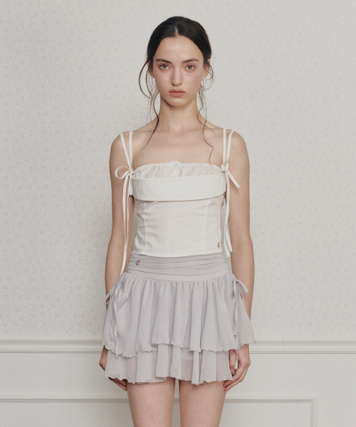 PAIN OR PLEASURE(ペインオアプレジャー)の「HEART RIBBON TOP (SS ver.) ivory(Tシャツ/カットソー・レディース・その他・SMALL/MEDIUM)」の2枚目の写真