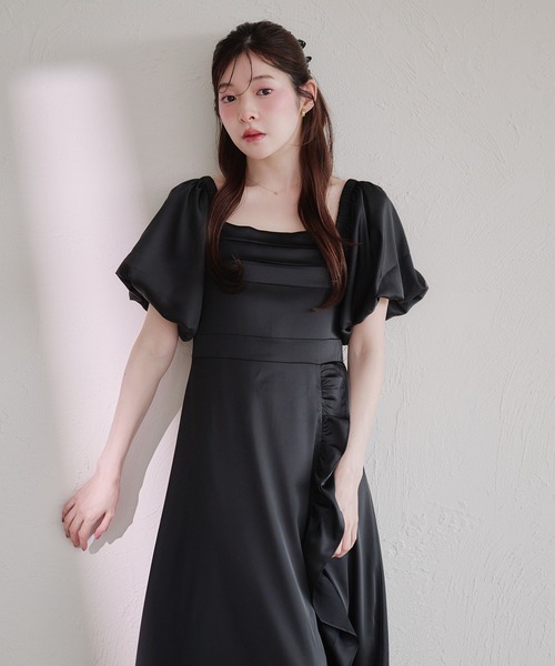 fupel(フぺル)の「2way frill onepiece / 2way フリルワンピース(ワンピース・レディース・ブラック/オフホワイト・FREE)」の1枚目の写真