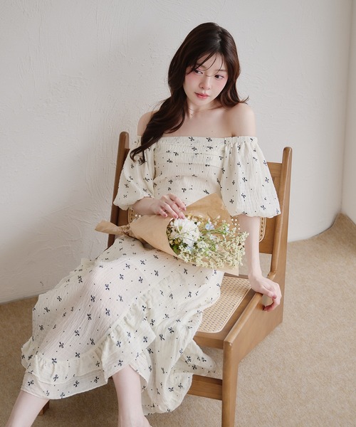 fupel(フぺル)の「2way frill onepiece / 2way フリルワンピース(ワンピース・レディース・ブラック/オフホワイト・FREE)」の20枚目の写真