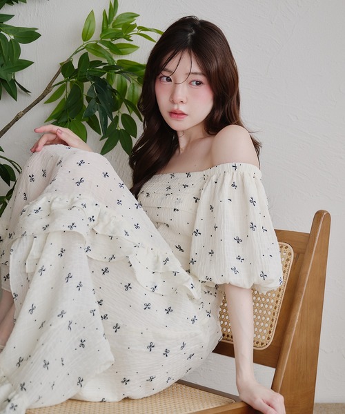 fupel(フぺル)の「2way frill onepiece / 2way フリルワンピース(ワンピース・レディース・ブラック/オフホワイト・FREE)」の22枚目の写真