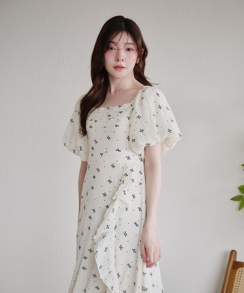fupel(フぺル)の「2way frill onepiece / 2way フリルワンピース(ワンピース・レディース・ブラック/オフホワイト・FREE)」の4枚目の写真
