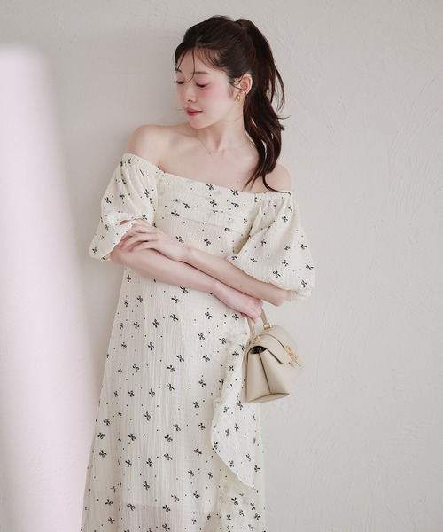 fupel(フぺル)の「2way frill onepiece / 2way フリルワンピース(ワンピース・レディース・ブラック/オフホワイト・FREE)」の10枚目の写真