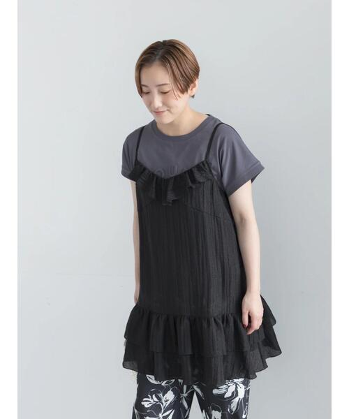 Te chichi（テチチ）の「ドビーティアードキャミチュニック（チュニック・レディース・ブラウン/ブラック・F）」の6枚目の写真
