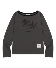 ソルナ ワンショルダー配色長袖Tシャツ (2カラー)