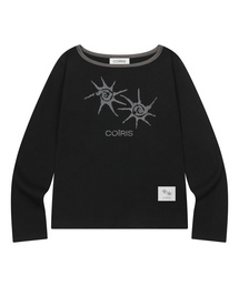 ソルナ ワンショルダー配色長袖Tシャツ (2カラー)