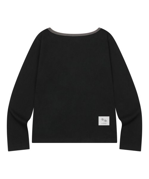 COIRIS(コイリス)の「ソルナ ワンショルダー配色長袖Tシャツ (2カラー)(Tシャツ/カットソー・レディース・ブラック/ダークグレー・FREE)」の4枚目の写真