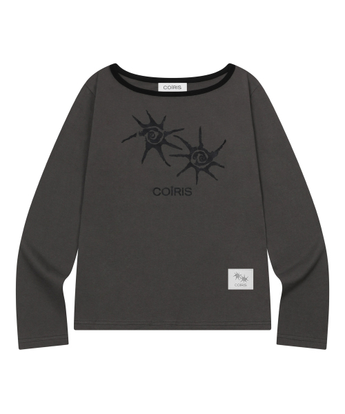 COIRIS(コイリス)の「ソルナ ワンショルダー配色長袖Tシャツ (2カラー)(Tシャツ/カットソー・レディース・ブラック/ダークグレー・FREE)」の8枚目の写真