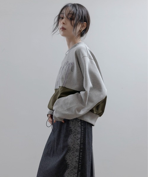 Eimee Law(エイミーロウ)の「リメイクライクエンブロ ロゴトップス(その他トップス・レディース・モカ/グレー/ブラック・FREE)」の7枚目の写真