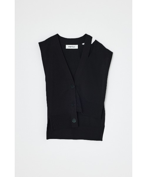 ENFOLD(エンフォルド)の「ASYMMETRY VEST(ベスト・レディース・ブラック・38)」の1枚目の写真