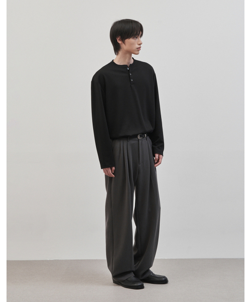 WORK ON BODY OFF（ワークオンボディオフ）の「レスティッド セミオーバーフィット ヘンリーネック ニット [ブラック]（ニット/セーター・メンズ・ブラック・LARGE/MEDIUM/X-LARGE/XX-LARGE/SMALL）」の13枚目の写真