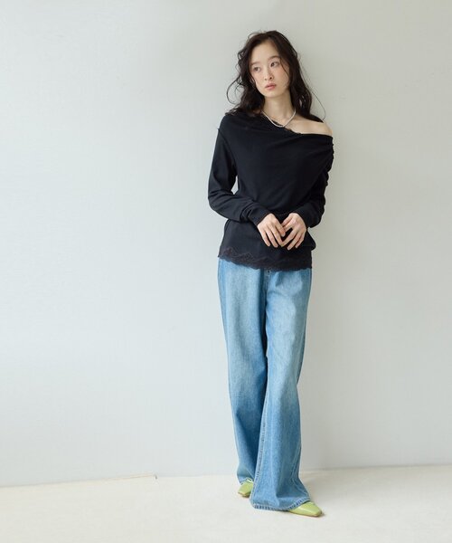 DISCOAT(ディスコート)の「【Noka】レース使いドレーププルオーバー《WEB限定》(Tシャツ/カットソー・レディース・ブラウン/ブラック/アイボリー・FREE)」の16枚目の写真