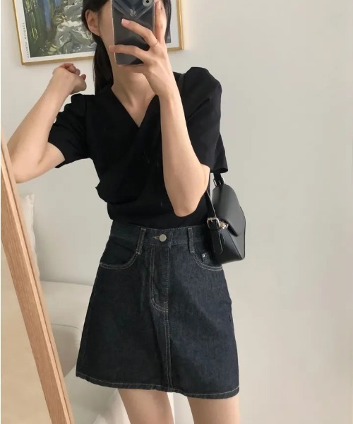 semuse(セミューズ)の「カシュクールアシメトリー高見え美人ブラウス(シャツ/ブラウス・レディース・ブラック/アイボリー・FREE)」の14枚目の写真