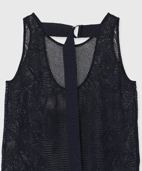 CREDONA(クレドナ)の「LACE KNIT ONE-PIECE/レースニットワンピース(ワンピース・レディース・ネイビー/ライトイエロー・FREE)」の15枚目の写真