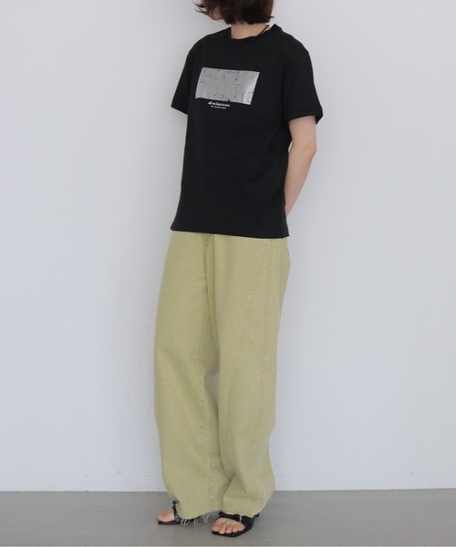 HER CLOSET(ハークローゼット)の「【HER CLOSET】クラッシュ箔 Tシャツ CRASHED FOIL T-SHIRT(Tシャツ/カットソー・レディース・ブラック/オフホワイト・L/M/S)」の17枚目の写真