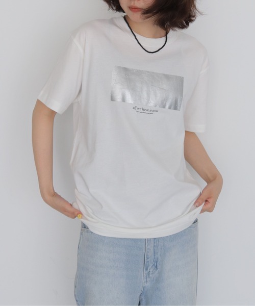 HER CLOSET(ハークローゼット)の「【HER CLOSET】クラッシュ箔 Tシャツ CRASHED FOIL T-SHIRT(Tシャツ/カットソー・レディース・ブラック/オフホワイト・L/M/S)」の20枚目の写真