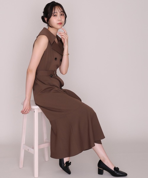 MISCH MASCH(ミッシュマッシュ)の「2026秋冬新作 ビッグカラートレンチノースリワンピース(ワンピース・レディース・ブラウン/ベージュ・S/M)」の18枚目の写真